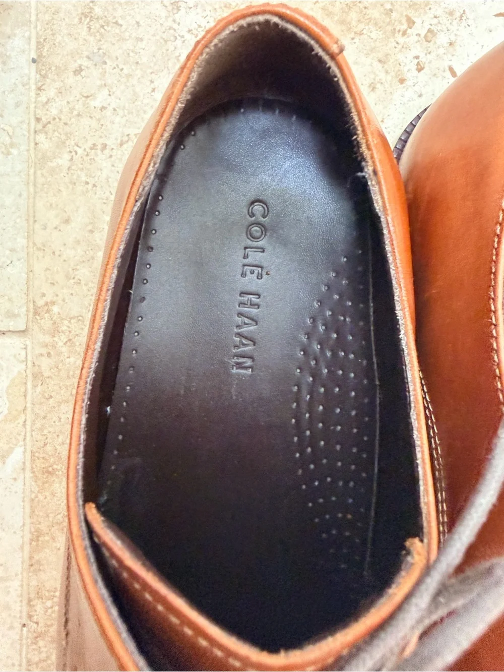 Cole Haan Tan Leather Derby Shoes